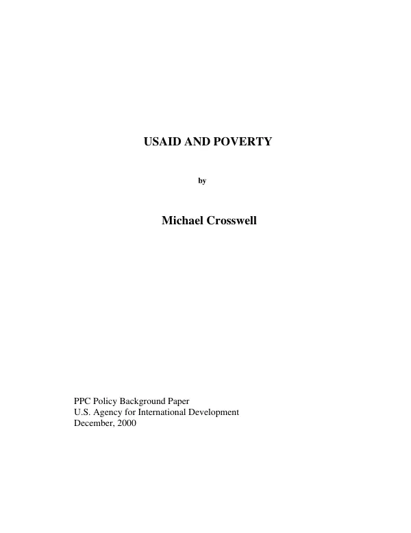 USAID and poverty