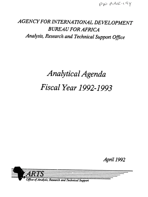 Biodiversity support program [BSP] : Africa and Madagascar program -- annual work plan, FY 2000-31 December 2001 : 1 October 2000-31 December 2001