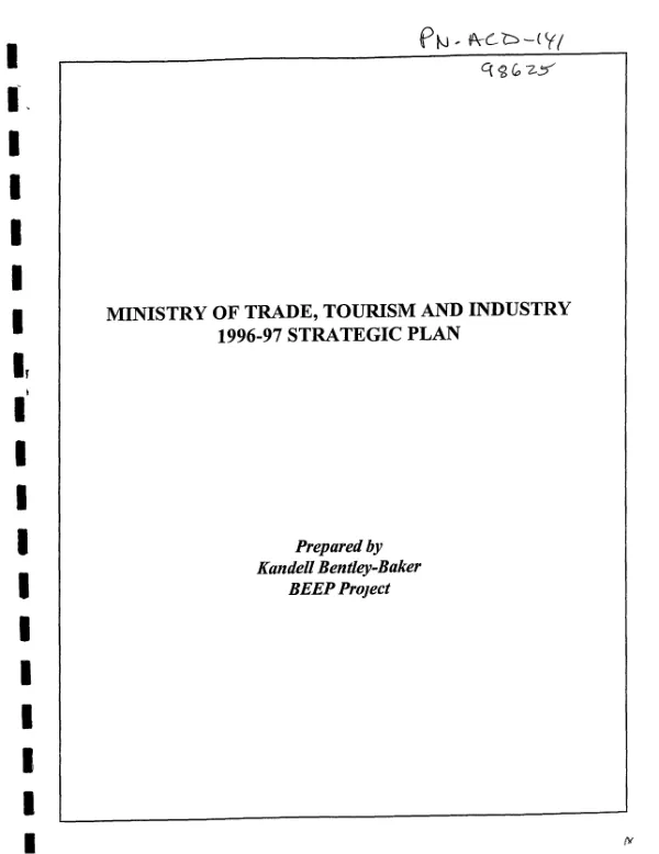 [Guyana] Ministry of Trade, Tourism and Industry : 1996-97 strategic plan