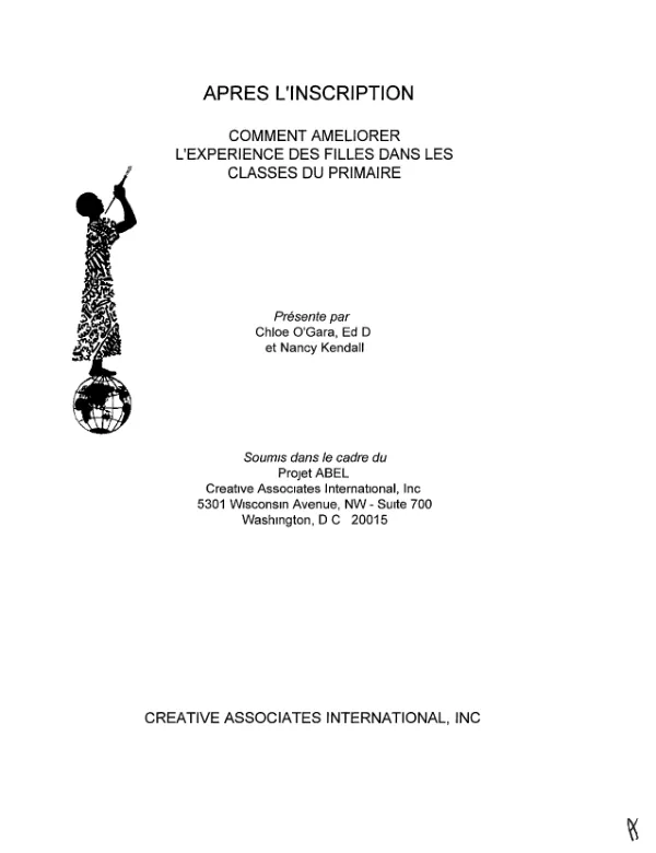 Apres l"inscription : comment ameliorer l"experience des filles dans les classes du primaire