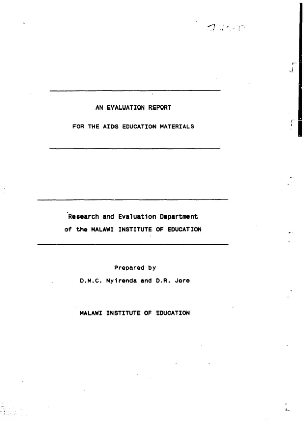 Evaluation report for the AIDS education materials