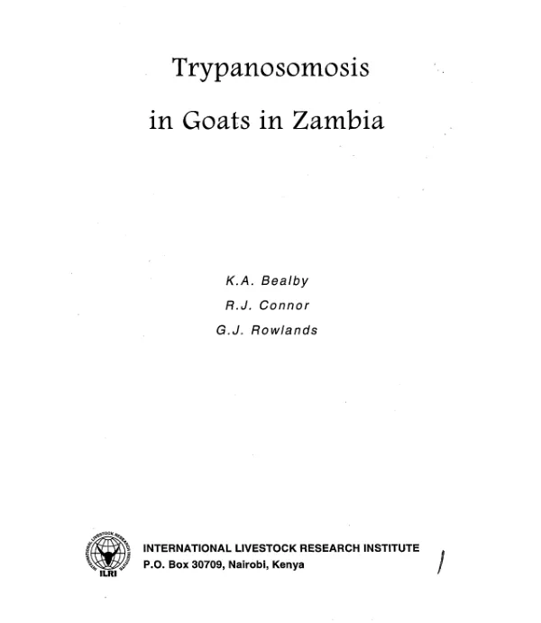 Trypanosomosis in goats in Zambia