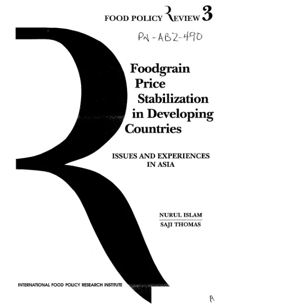 Foodgrain price stabilization in developing countries : issues and experiences in Asia