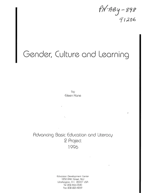 Gender, culture and learning