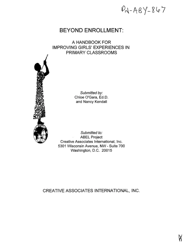 Beyond enrollment : a handbook for improving girls" experiences in primary classrooms