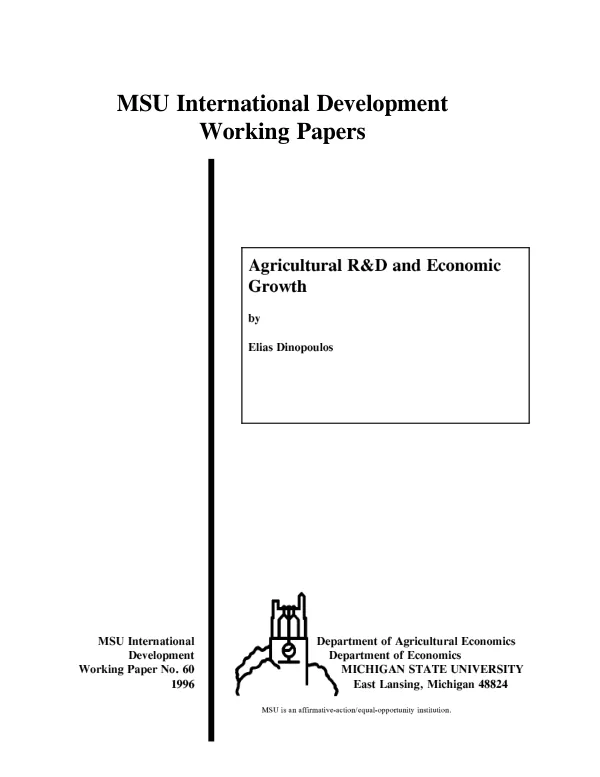 Agricultural R & D and economic growth