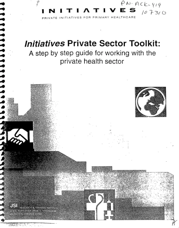 Initiatives private sector toolkit : a step by step guide for working with the private health sector