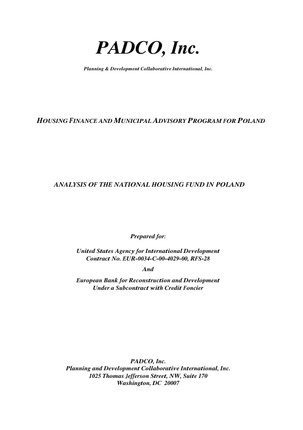 Analysis of the national housing fund in Poland
