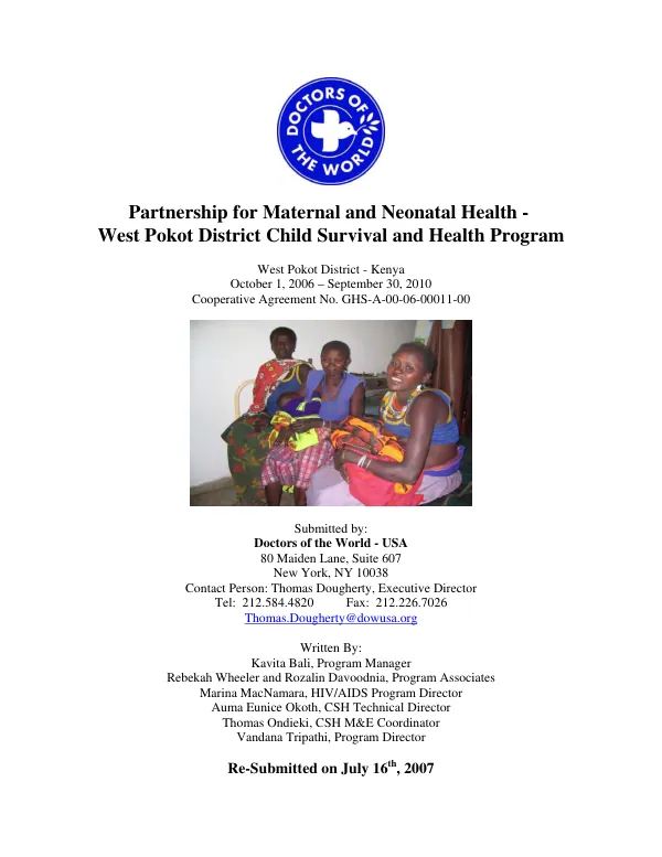 WVRD/Indonesia : final evaluation report -- Sanggau child survival project : West Kalimantan, Indonesia