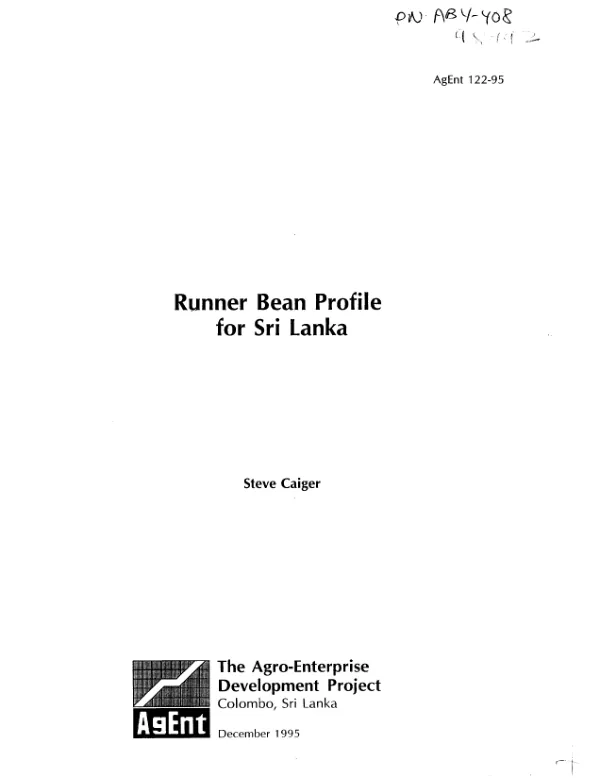 Runner bean profile for Sri Lanka