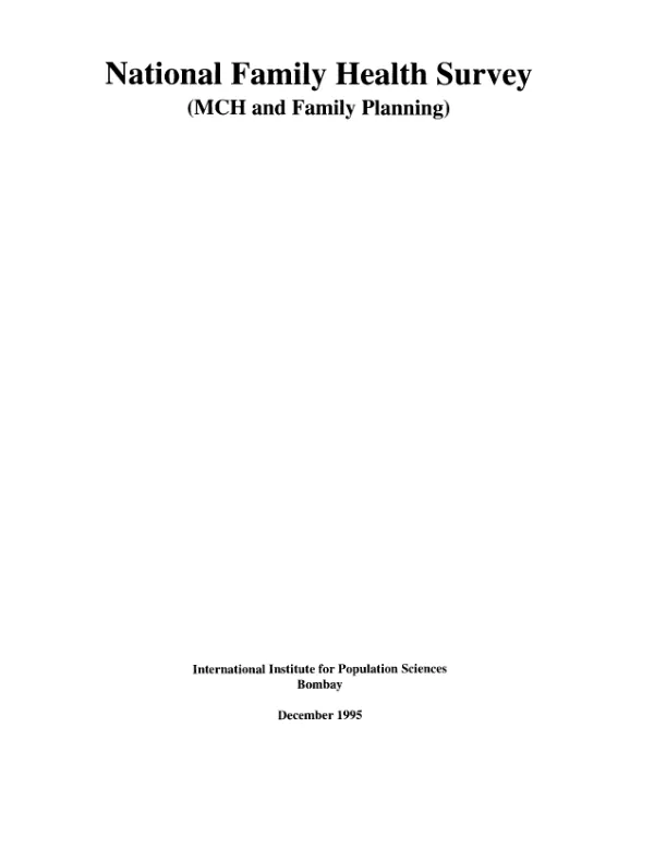 National family health survey (MCH [mother child health] and family planning) : Nagaland -- 1993 summary report