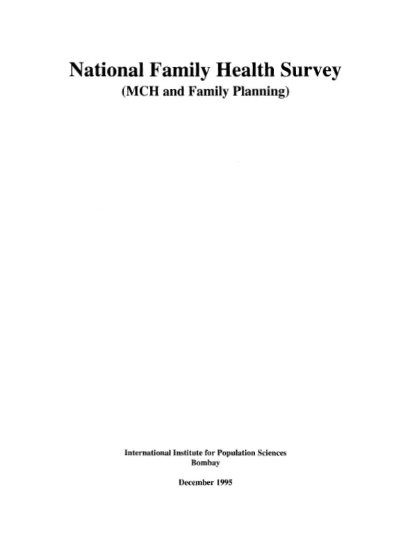 National family health survey (MCH [mother child health] and family planning) : Mizoram -- 1993 summary report