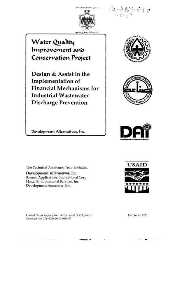 Design and assist in the implementation of financial mechanisms for industrial wastewater discharge prevention