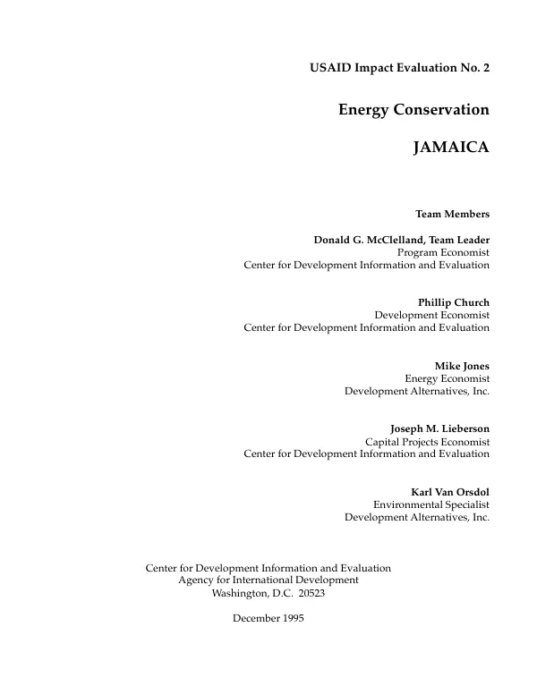 Energy conservation : Jamaica