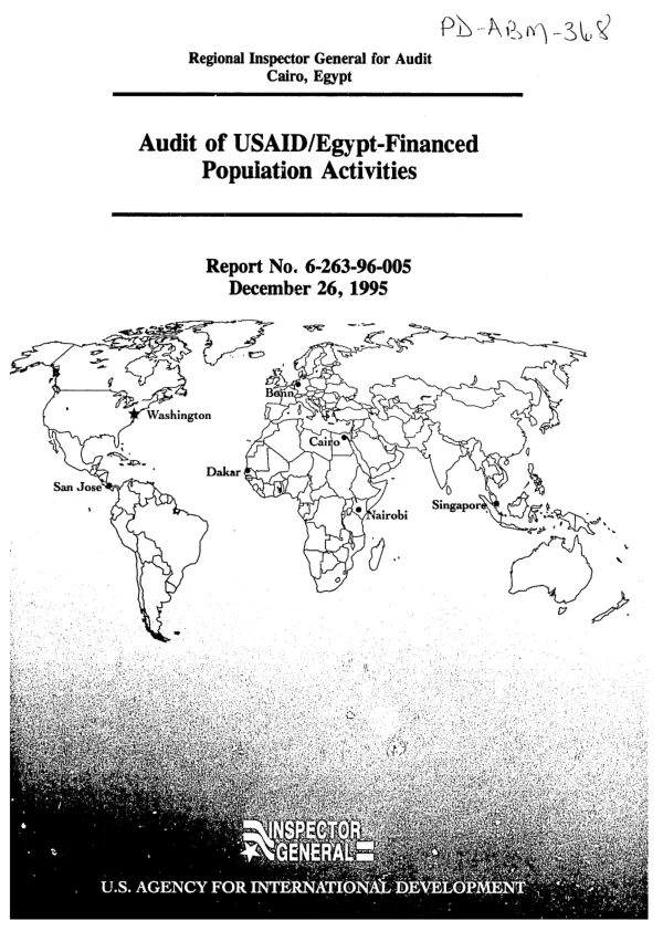 Audit of USAID/Egypt - financed population activities