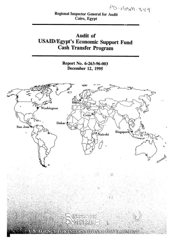 Audit of USAID/Egypt"s economic support fund cash transfer program