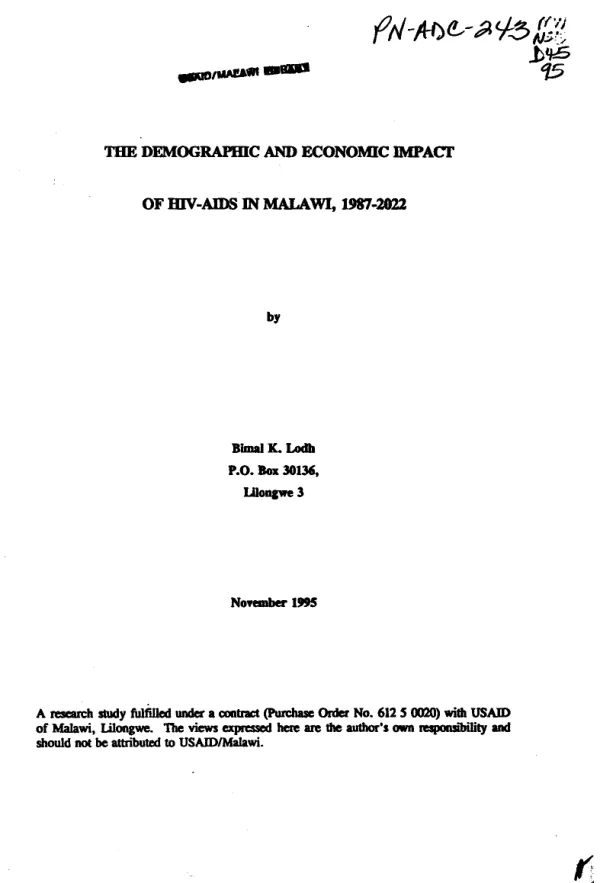 The demographic and economic impact of HIV-AIDS in Malawi, 1987-2022