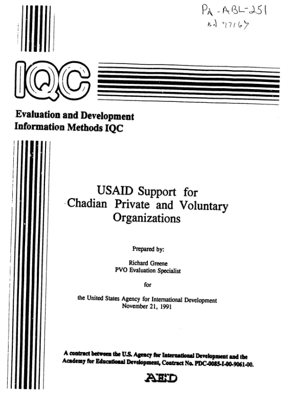 USAID support for Chadian private and voluntary organizations