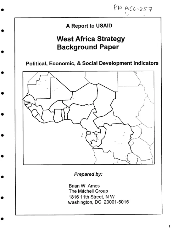 West Africa strategy background paper : political, economic, & social development indicators