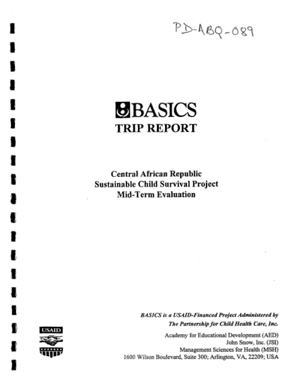 Central African Republic -- sustainable child survival project : mid-term evaluation