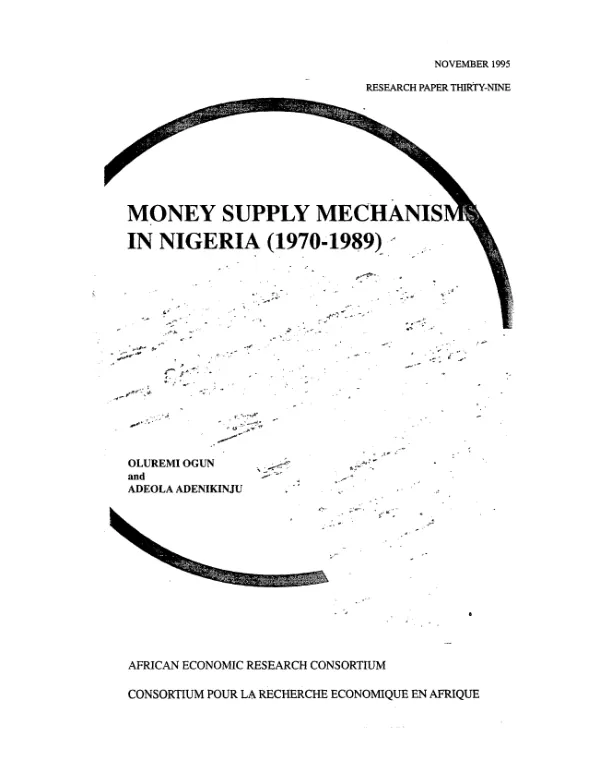 Money supply mechanisms in Nigeria (1970-1989)