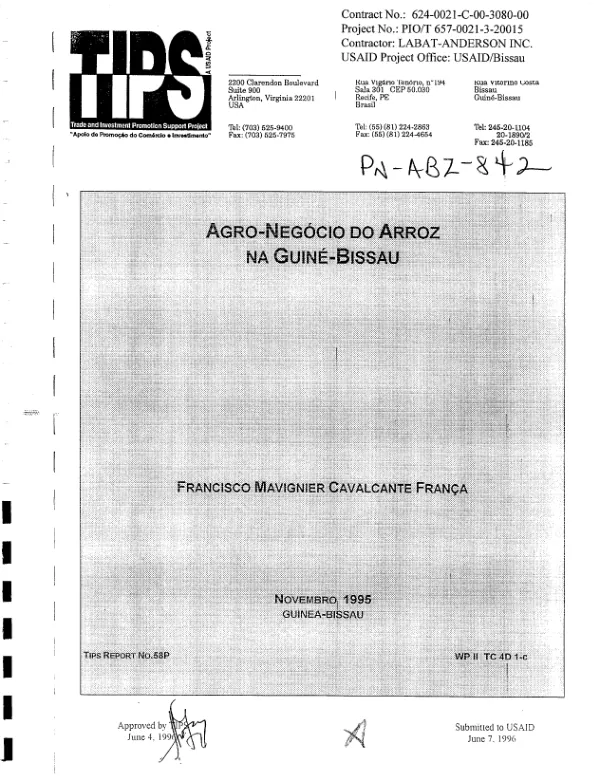 Agro-negocio do arroz na Guine-Bissau
