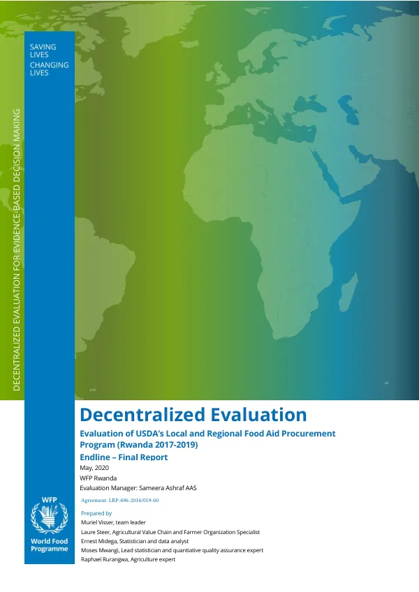 [USDA] Decentralized evaluation : evaluation of USDA’s local and regional food aid procurement program (Rwanda 2017 - 2019) : endline - final report