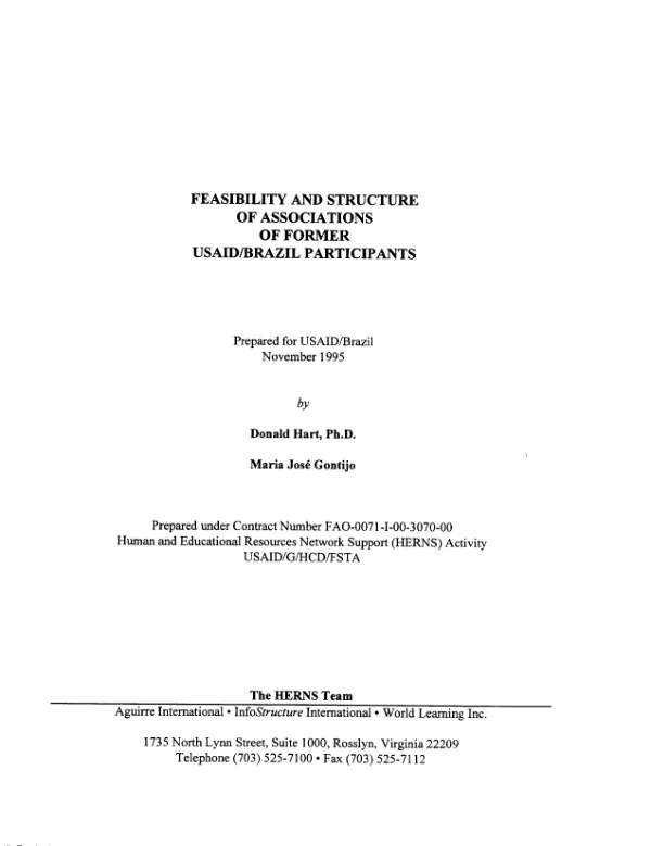 Feasibility and structure of associations of former USAID/Brazil participants