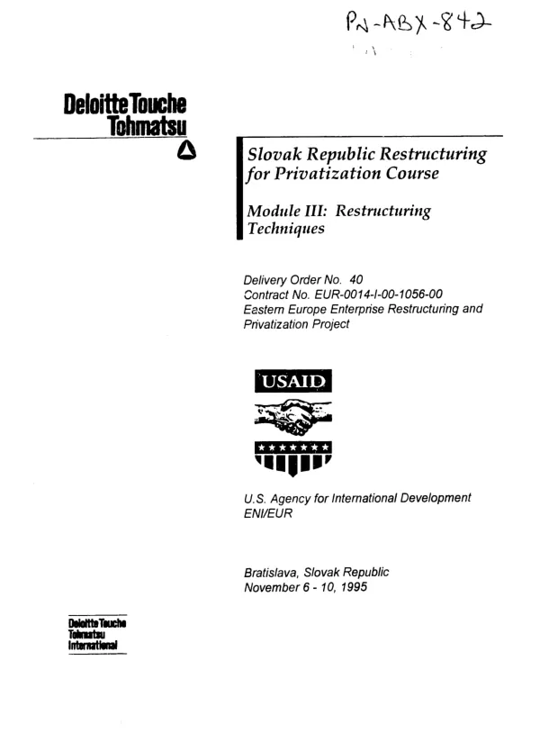 Restructuring techniques