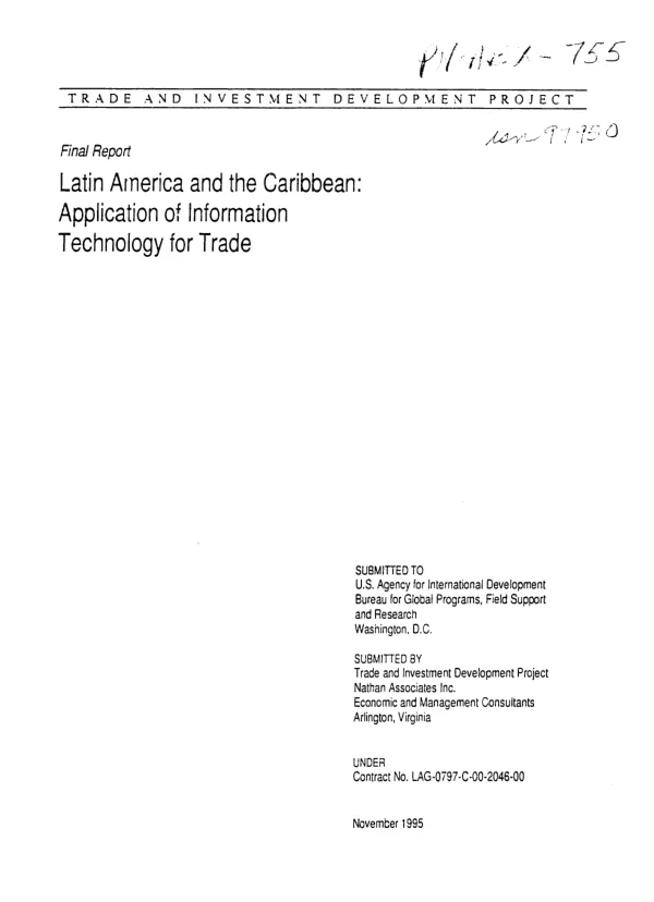 Latin America and the Caribbean : application of information technology for trade