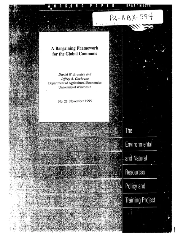 Bargaining framework for the global commons