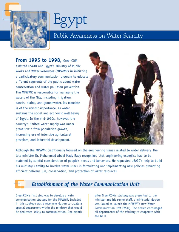 Egypt : public awareness on water scarcity