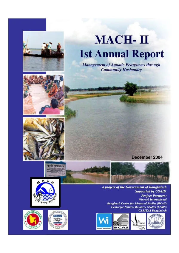 MACH-II management of aquatic ecosystems through community husbandry : 1st annual report -- November 2003-October 2004