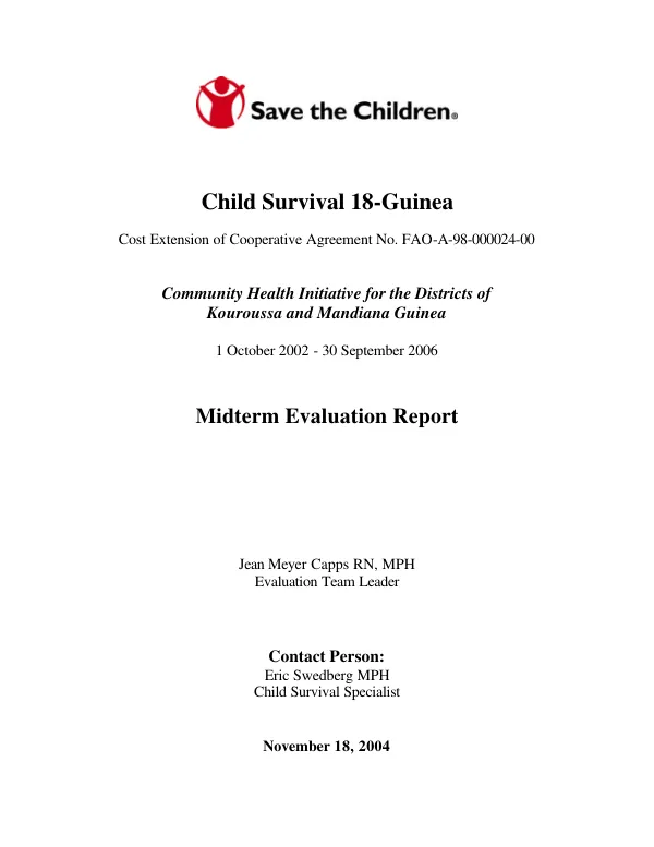 Child survival 18-Guinea : midterm evaluation report
