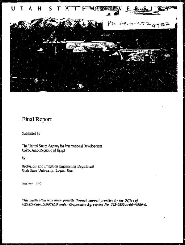 Final summary report : Iraq health systems strengthening project, May, 2003 to November, 2004
