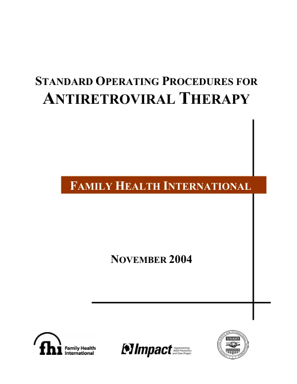 Standard operating procedures for antiretroviral therapy [ART]