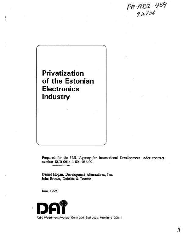 Privatization of the Estonian electronics industry