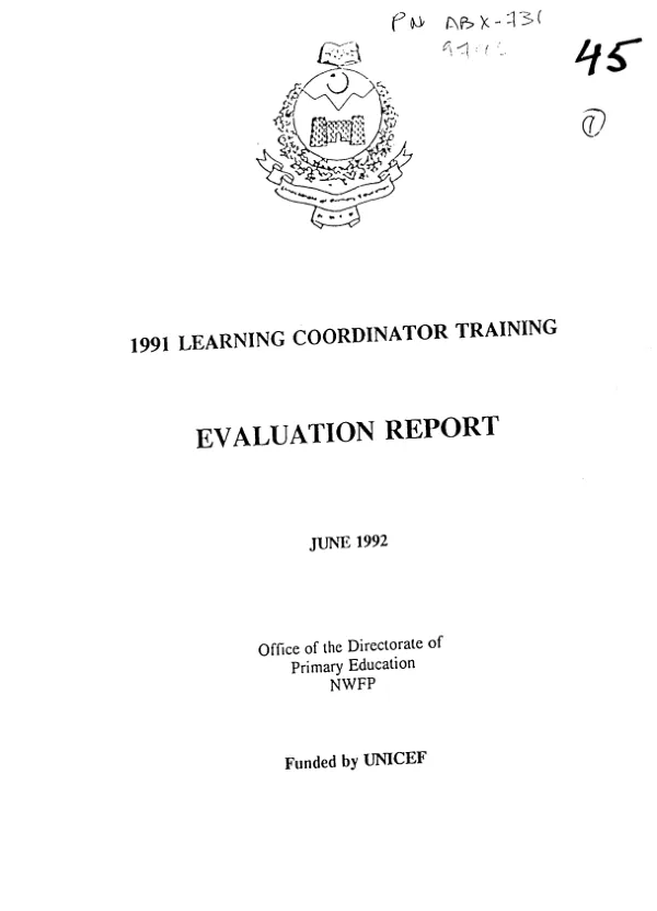 1991 learning coordinator training : evaluation report