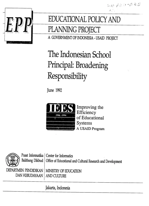 Indonesian school principal : broadening responsibility