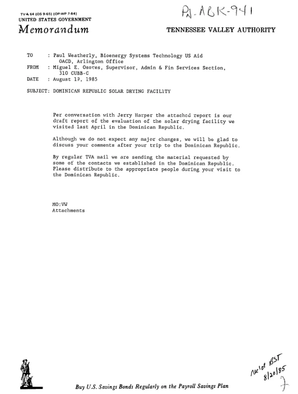 Solar bagasse dryer Consuelo Mill Dominican Republic : field evaluation -- draft report