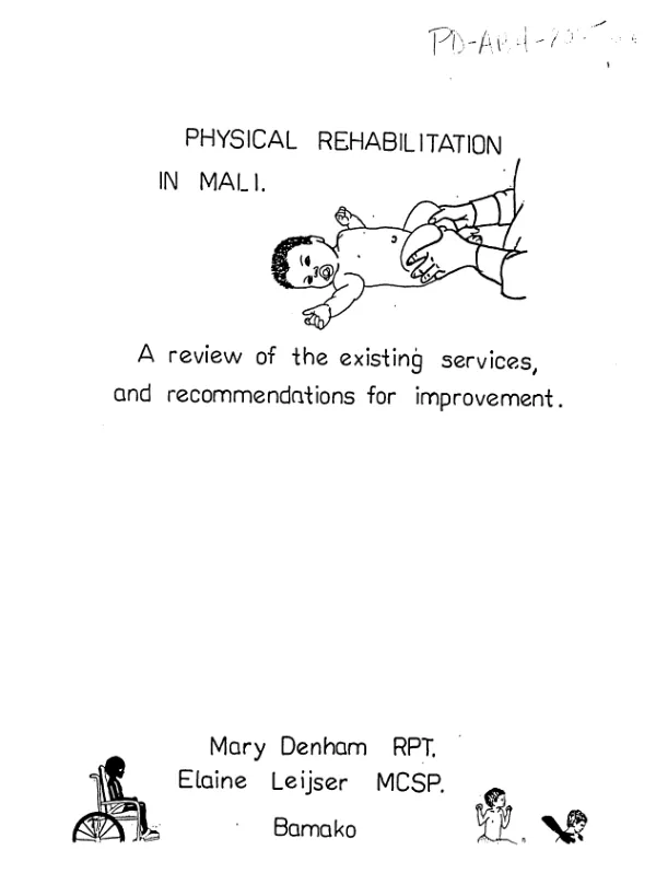 Physical rehabilitation in Mali : a review of the existing services, and recommendations for improvement