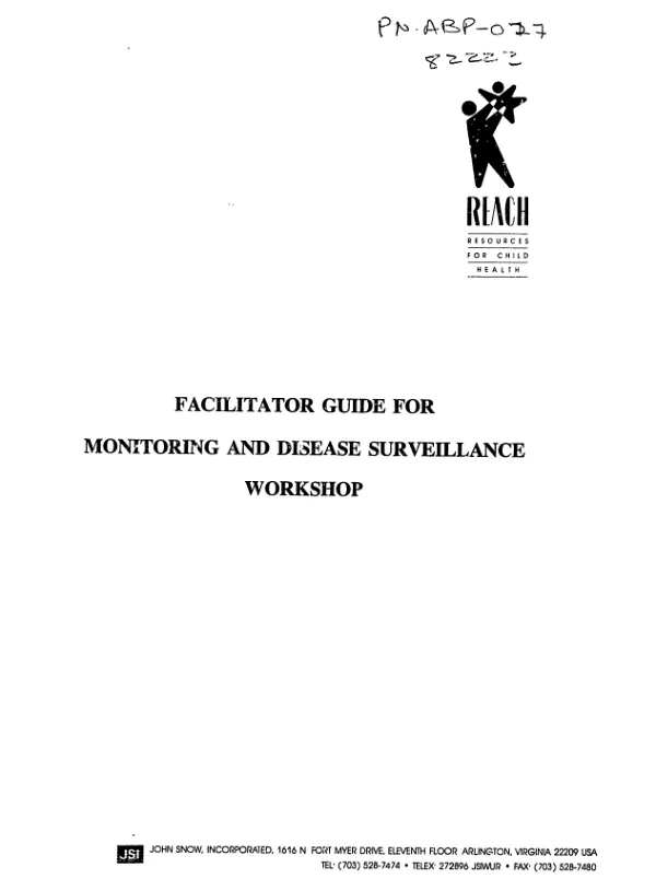Facilitator guide for monitoring and disease surveillance workshop
