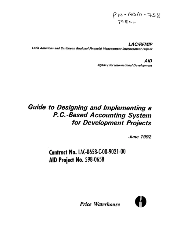 Guide to designing and implementing a P.C.-based accounting system for development projects