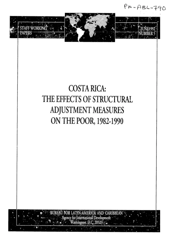 Costa Rica : the effects of structural adjustment measures on the poor, 1982-1990
