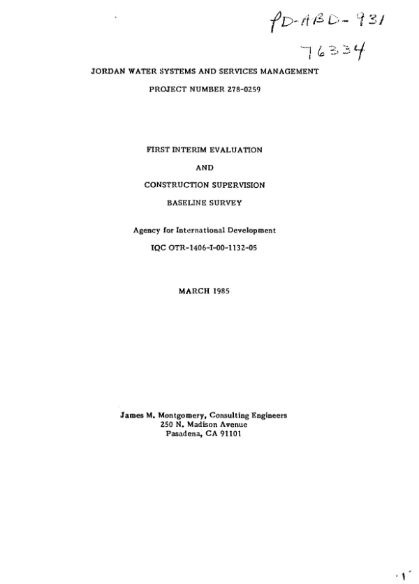 First interim evaluation and construction supervision baseline survey
