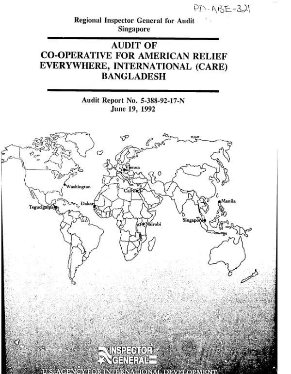 Audit of Co-operative for American Relief Everywhere, International (CARE) Bangladesh