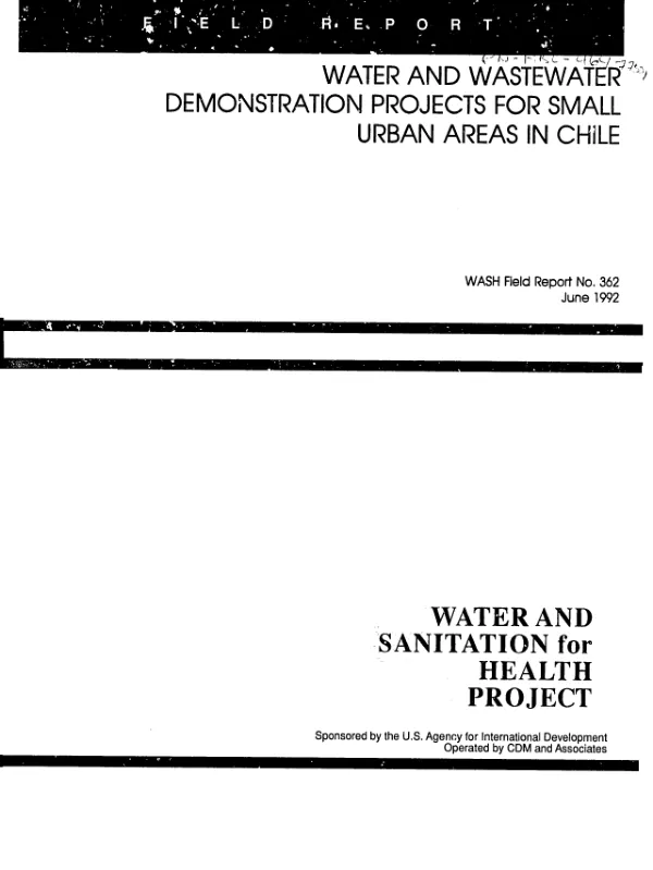 Water and wastewater demonstration projects for small urban areas in Chile