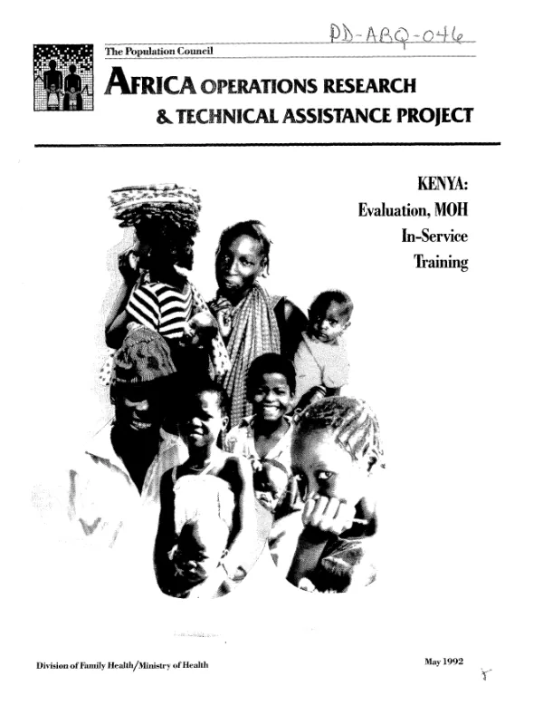 Final report (condensed) : evaluation of the maternal-child health and family planning in-service training program in Kenya