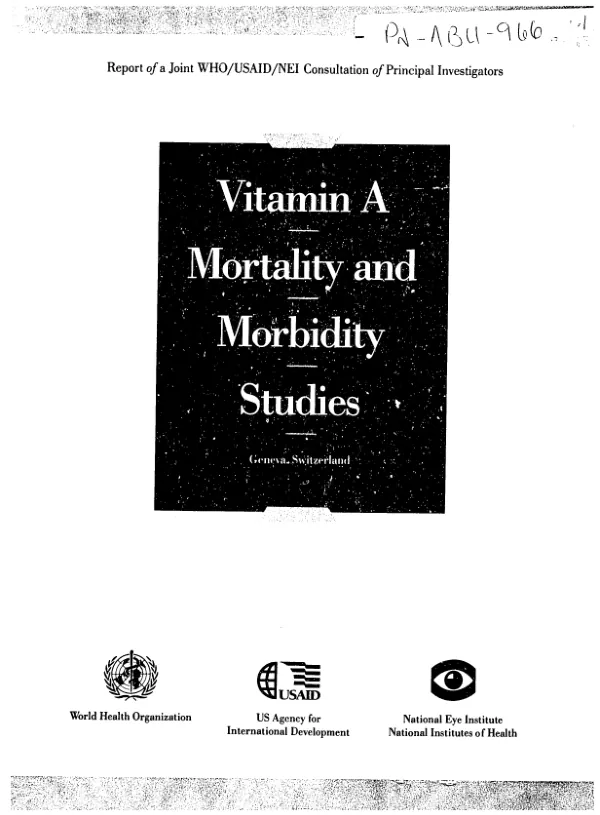 Vitamin A mortality and morbidity studies