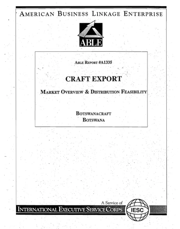 Craft export : market overview and distribution feasibility